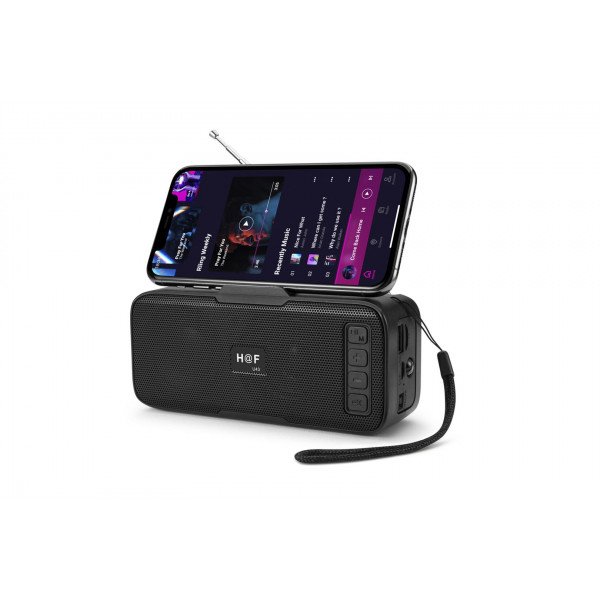 Wholesale Solar Charge Energy Outdoor Flash Light Portable Bluetooth Speaker HFU43 for Phone, Device, Music, USB (Black)