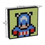 Wholesale Cool Animation Pixel Art Frame 16x16 LED Display APP Control Bluetooth Speaker With Alarm Clock, Calendar Function HKS-002 for Gaming Room, Bedside Table, Wall/Desk Mount (Black)