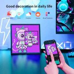 Wholesale Cool Animation Pixel Art Frame 16x16 LED Display APP Control Bluetooth Speaker With Alarm Clock, Calendar Function HKS-002 for Gaming Room, Bedside Table, Wall/Desk Mount (Black)