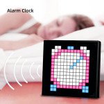 Wholesale Cool Animation Pixel Art Frame 16x16 LED Display APP Control Bluetooth Speaker With Alarm Clock, Calendar Function HKS-002 for Gaming Room, Bedside Table, Wall/Desk Mount (Black)