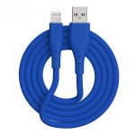 Wholesale iPhone Lightning IOS 2.4A Heavy Duty Strong Soft Flexible Tangled Free Silicone OD 5.0mm Charge and Sync USB Cable 6FT for Universal iPhone and iPad Devices (Blue)