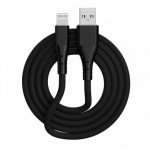 Wholesale iPhone Lightning IOS 2.4A Heavy Duty Strong Soft Flexible Tangled Free Silicone OD 5.0mm Charge and Sync USB Cable 6FT for Universal iPhone and iPad Devices (Black)