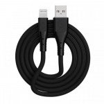 Wholesale iPhone Lightning IOS 2.4A Heavy Duty Strong Soft Flexible Tangled Free Silicone OD 5.0mm Charge and Sync USB Cable 3FT for Universal iPhone and iPad Devices (Black)