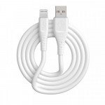 Wholesale iPhone Lightning IOS 2.4A Heavy Duty Strong Soft Flexible Tangled Free Silicone OD 5.0mm Charge and Sync USB Cable 6FT for Universal iPhone and iPad Devices (White)