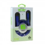 Wholesale iPhone Lightning IOS 2.4A Heavy Duty Strong Soft Flexible Tangled Free Silicone OD 5.0mm Charge and Sync USB Cable 6FT for Universal iPhone and iPad Devices (Blue)