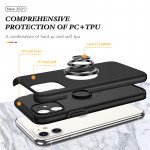 Wholesale Glossy Dual Layer Armor Hybrid Stand Metal Plate Flat Ring Case for Apple iPhone 11 [6.1] (Navy Blue)