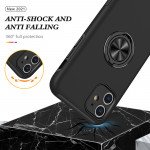 Wholesale Glossy Dual Layer Armor Hybrid Stand Metal Plate Flat Ring Case for Apple iPhone 11 [6.1] (Navy Blue)