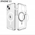 Wholesale Crystal Clear Transparent Slim Magnetic Cover Case Magsafe Compatible for Apple iPhone 11 [6.1] (Clear)