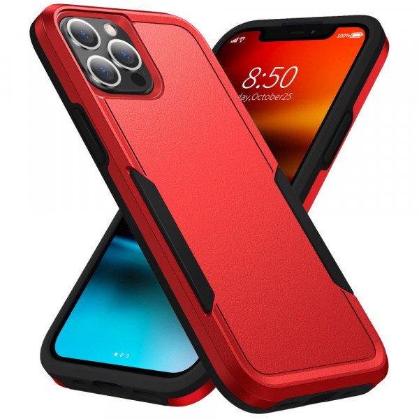 Wholesale Heavy Duty Strong Armor Hybrid Trailblazer Case Cover for Apple iPhone 11 Pro Max [6.7] (Red)