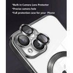 Wholesale Premium Chrome Design Transparent Magnetic Ring Case with Camera Protection for Apple iPhone 13 [6.1] (Black)