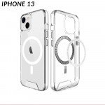Wholesale Crystal Clear Transparent Slim Magnetic Cover Case Magsafe Compatible for Apple iPhone 13 [6.1] / 16e (Clear)