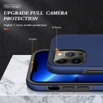 Wholesale Glossy Dual Layer Armor Hybrid Stand Metal Plate Flat Ring Case for iPhone 14 [6.1] (Navy Blue)