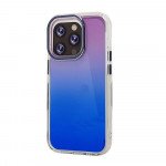 Transparent Armor Clear Gradient Color Cover Case for Apple iPhone 14 6.1 (Blue/Purple)