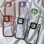 Wholesale Chrome Button Transparent Slim Edge Bumper Strong Armor Protection Cover Case for Apple iPhone 15 Pro (Black)