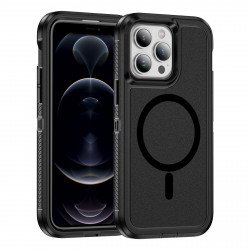 Heavy Duty Rugged Guardian Defender Armor Protection Magsafe Case for Apple iPhone 14 Pro Max (Black)