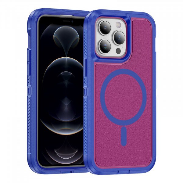 Wholesale Heavy Duty Rugged Guardian Defender Armor Protection Magsafe Case for Apple iPhone 14 Pro Max (Hot Pink)