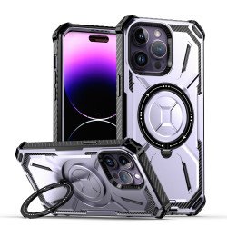Heavy Duty Rugged Tech Armor Defender Case With Magsafe Circle Kickstand for iPhone 14 Pro Max 6.7 (Purple)