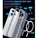 Wholesale Transparent Slim Matte Chrome Button Magnetic Ring Charging Cover Case With Built-in Camera Lens Cover for iPhone 14 Pro Max 6.7 (Blue)