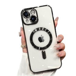 Premium Chrome Design Transparent Magnetic Ring Case with Camera Protection for Apple iPhone 15 (Rose Gold) Premium Chrome Design Transparent Magnetic Ring Case with Camera Protection for Apple iPhone 15 (Rose Gold)