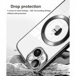 Wholesale Premium Chrome Design Transparent Magnetic Ring Case with Camera Protection for Apple iPhone 15 (Black)