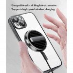 Wholesale Premium Chrome Design Transparent Magnetic Ring Case with Camera Protection for Apple iPhone 15 (Black)