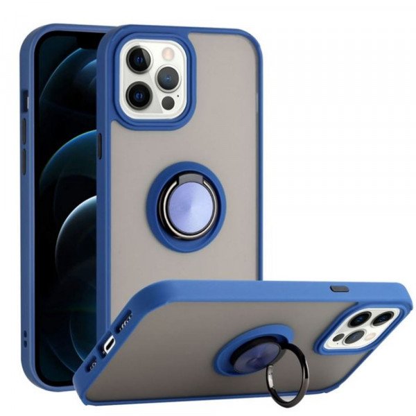 Wholesale Tuff Slim Armor Hybrid Ring Stand Case for Apple iPhone 15 Pro (Navy Blue)