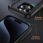 Wholesale Matte Finish Strong Armor Magnetic Clasp Card Holder Kickstand Hybrid Case for Apple iPhone 15 Pro Max (Blue)