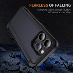 Wholesale Matte Finish Strong Armor Magnetic Clasp Card Holder Kickstand Hybrid Case for Apple iPhone 15 Pro Max (Blue)