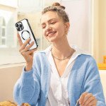 Wholesale Premium Chrome Design Transparent Magnetic Ring Case with Camera Protection for Apple iPhone 15 Pro Max (Gold)