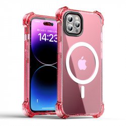 Slim Transparent Shockproof Corner Bumper Protection Magnetic Magsafe Circle Cover Case for Apple iPhone 15 Pro (Hot Pink) Slim Transparent Shockproof Corner Bumper Protection Magnetic Magsafe Circle Cover Case for Apple iPhone 15 Pro (Hot Pink)