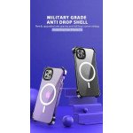 Wholesale Slim Transparent Shockproof Corner Bumper Protection Magnetic Magsafe Circle Cover Case for Apple iPhone 15 (Purple)