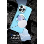 Wholesale Slim Transparent Matte Finish Chrome Button Enhanced Magnetic Magsafe Hybrid Cover Case for Apple iPhone 15 Pro Max (Silver)