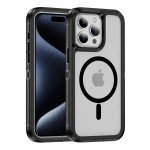 Wholesale Heavy Duty Rugged Guardian Defender Armor Protection Magsafe Case for Apple iPhone 15 Pro Max (Clear)