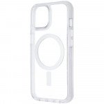 Heavy Duty Clear Transparent Magnetic Magsafe Cover Defender Case for Apple iPhone 15 Pro Max (Clear)
