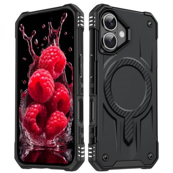 Wholesale Full Body Super MagSafe Military Grade Protection Heavy Duty Shockproof Case for Apple iPhone 16 Plus (Black)