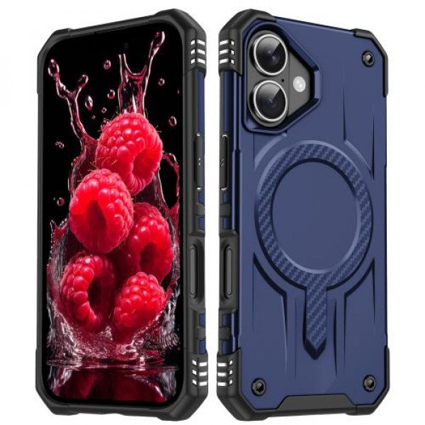 Wholesale Full Body Super MagSafe Military Grade Protection Heavy Duty Shockproof Case for Apple iPhone 16 Plus (Navy Blue)
