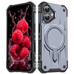 Wholesale Full Body Super MagSafe Military Grade Protection Heavy Duty Shockproof Case for Apple iPhone 16 Plus (Silver)
