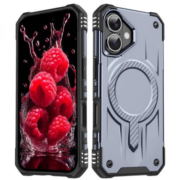 Wholesale Full Body Super MagSafe Military Grade Protection Heavy Duty Shockproof Case for Apple iPhone 16 Plus (Silver)