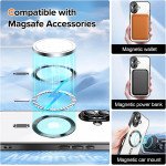 Wholesale Premium Chrome Design Transparent Magnetic Ring Case with Camera Protection for Apple iPhone 16 Plus (Black)