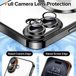 Wholesale Premium Chrome Design Transparent Magnetic Ring Case with Camera Protection for Apple iPhone 16 Plus (Black)