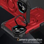 Wholesale Full Body Magnetic MagSafe Military-Grade Shockproof Protective Case with Kickstand for Apple iPhone 16 (Red)