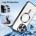 Wholesale Premium Chrome Design Transparent Magnetic Ring Case with Camera Protection for Apple iPhone 16 Pro (Silver)