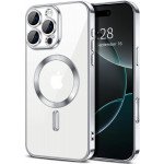 Wholesale Premium Chrome Design Transparent Magnetic Ring Case with Camera Protection for Apple iPhone 16 Pro (Silver)