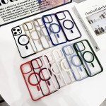 Wholesale Crystal Clear Magnetic Ring Protective Armor Case with MagSafe Technology for Apple iPhone 16 Pro Max (Navy Blue)