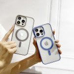 Wholesale Crystal Clear Magnetic Ring Protective Armor Case with MagSafe Technology for Apple iPhone 16 Pro Max (Navy Blue)