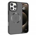 Magnetic MagSafe Armor Case with Stainless Steel Protection for Enhanced Durability and Sleek Design for iPhone 16 Pro (Black)