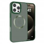 Magnetic MagSafe Armor Case with Stainless Steel Protection for Enhanced Durability and Sleek Design for iPhone 16 Pro Max (Green)
