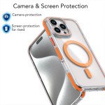 Wholesale Crystal Clear Magnetic MagSafe Kickstand Case with Camera Lens Protection for iPhone 16 Pro Max (Blue)
