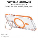 Wholesale Crystal Clear Magnetic MagSafe Kickstand Case with Camera Lens Protection for iPhone 16 Pro Max (Blue)