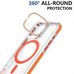 Wholesale Crystal Clear Magnetic MagSafe Kickstand Case with Camera Lens Protection for iPhone 16 Pro Max (Blue)